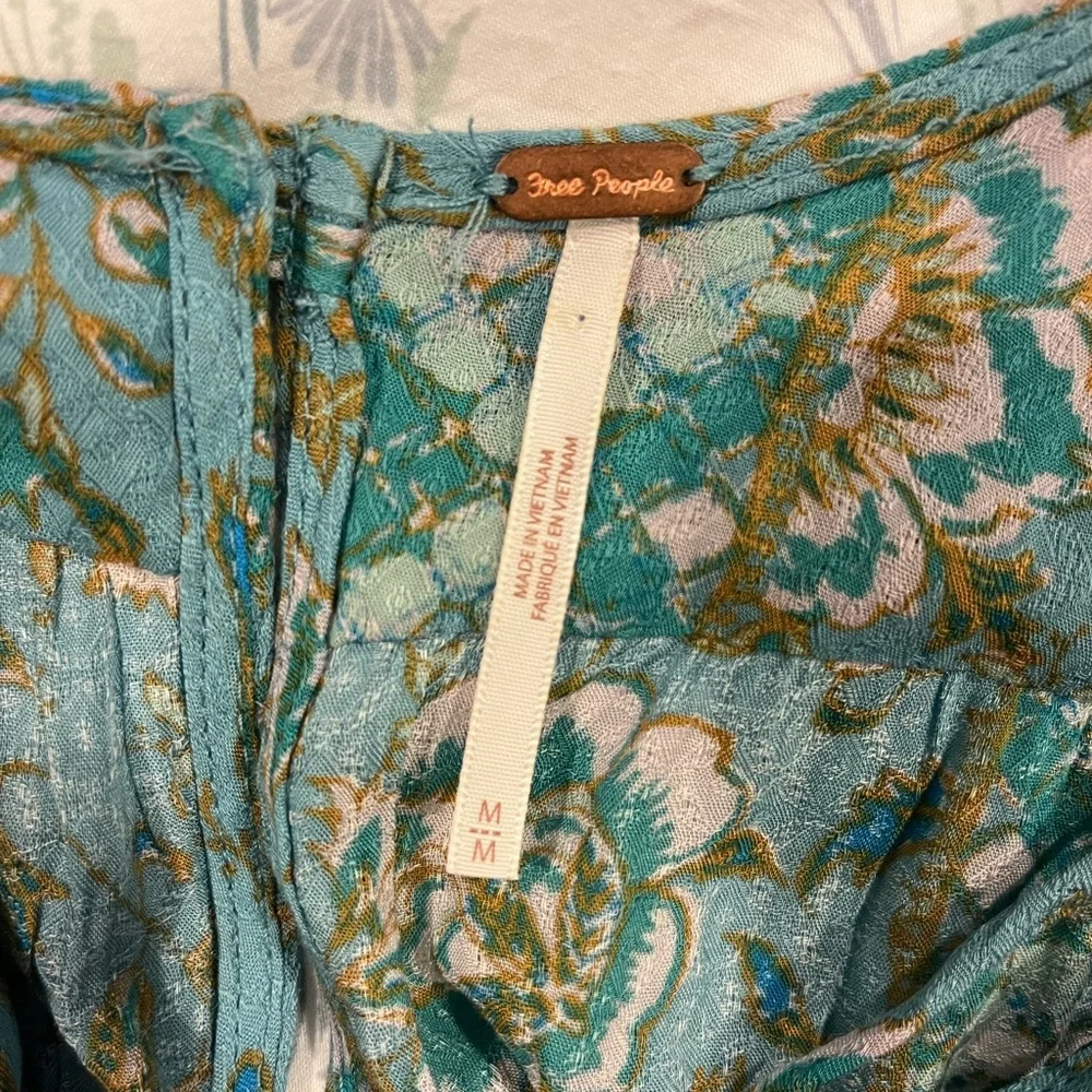 Free People Teal and Blue Floral Maxi Dress